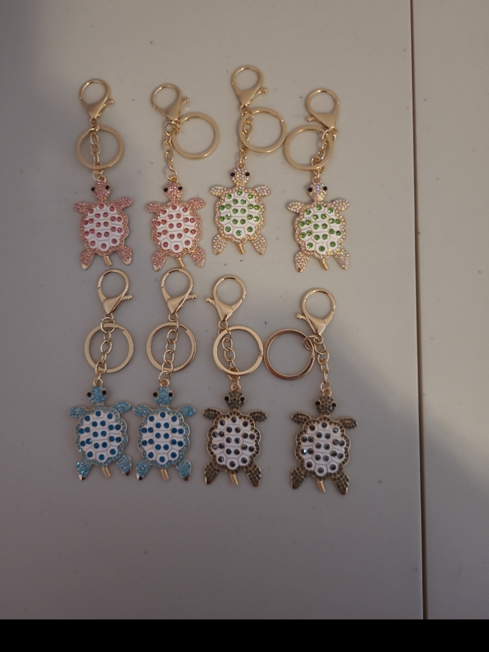 Sparkling Turtle Keychain Set - Mixed Colors